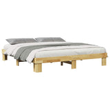 Bed Frame without Mattress 200x200 cm Solid Wood Oak 3324133