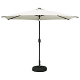 Garden Parasol with LED Lights and Base 300 x 300 cm Polyester 42036267