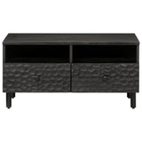 ZNTS Coffee Table Black 80x54x40 cm Solid Wood Mango 356832