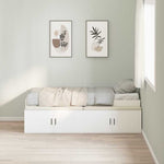 Storage Bed Frame White 90 x 190 cm Engineered wood 3335205