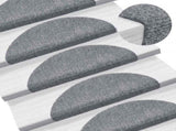 Stair Mats Self-adhesive 20 pcs 56x17x3 cm Light Grey Half Round 3365670