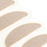 Stair Mats 15 pcs 65x21x4 cm White and Brown Half Round Large 149860