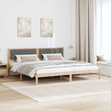 Bed Frame with Headboard Dark Grey 200 x 200 cm Solid Pine Wood 3394234