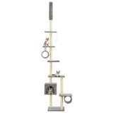Cat Tree with Sisal Scratching Posts 260 cm Grey 170532