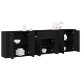 Sideboard Black Oak 240 x 33 x 70 cm Engineered Wood 3333084