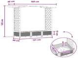 Raised Bed with Trellis and Roof Brown 169 x 40 x 125 cm PP 42032504