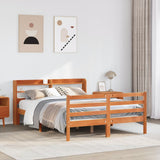 Bed Frame without Mattress Wax Brown 140x190 cm Solid Wood Pine 3306659