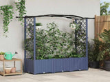 Raised Bed with Trellis and Roof Grey 164 x 40 x 142 cm PP 42032555