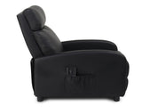 PU With 2-Point Massage Heating Function Recliner Black 95633974