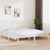 Bed Frame without Mattress White 200x200 cm Solid Wood Pine 3104369