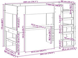 Loft Bed Frame with Desk with Storage Grey Sonoma 90 x 200 cm 3410456