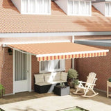 Retractable Awning Yellow and Red 400 x 300 cm Fabric and Metal 3330539
