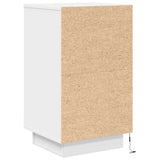 Bedside Cabinet with LED Lights White 38x34x65 cm 861301