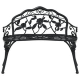 Garden Bench Black Cast Aluminium, Cast Iron Medium 317740