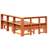 Bookcase Bed without Mattress Wax Brown 120x200cm Solid Wood Pine 3324543