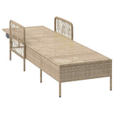 Sun Lounger Beige and Light Grey 55 x 200 x 92 cm Poly Rattan 365428