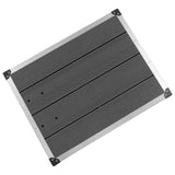 Outdoor Shower Tray WPC Stainless Steel 80x62 cm Grey 48203