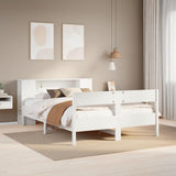 Bookcase Bed without Mattress White 140x190cm Solid Wood Pine 3322955