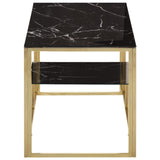 Coffee Table Gold Stainless Steel and Tempered Glass 350020