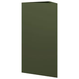 ZNTS Garden Planter Olive Green Triangular 40x34.5x70 cm Steel 851163