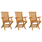 Garden Chairs 3 pcs Solid Teak Wood 312277