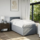 ZNTS Box Spring Bed with Mattress Light Grey 100x200 cm Fabric 3285799