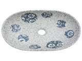 Countertop Basin Grey and Blue Oval 47x33x13 cm Ceramic 155067
