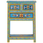 ZNTS Sideboard Turquoise 55x30x76 cm Solid Wood Mango 355011