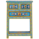 ZNTS Sideboard Turquoise 55x30x76 cm Solid Wood Mango 355011