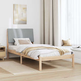 Bed frame Brown and light grey 90 x 200 cm Solid pine wood 878774