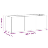 ZNTS Planter 120x40x40 cm Stainless Steel 860679