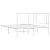Metal Bed Frame without Mattress with Headboard White 160x200cm 352532
