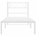ZNTS Metal Bed Frame without Mattress with Headboard White 75x190cm 372316