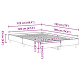 Bed Frame No Mattress Sonoma Oak 120x190 cm Small Double Engineered Wood 861077