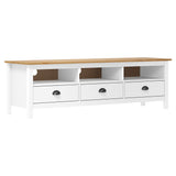 TV Cabinet Hill White 158x40x47 cm Solid Pine Wood 288930