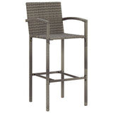Garden Bar Set Grey Solid Acacia wood, PE rattan, Powder-coated steel 3295290
