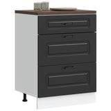 Kitchen Base Cabinet "Kalmar" Black Engineered Wood 854280
