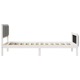 Bed frame White and light grey 100 x 200 cm Solid pine wood 878493