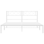 ZNTS Metal Bed Frame without Mattress with Headboard White 135x190cm 372325