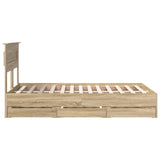 Bed Frame with Drawer Sonoma Oak 120 x 190 cm Engineer Wood 3409859