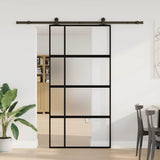 Sliding Door with Hardware Set 102.5x205 cm Tempered Glass and Aluminium 3333036