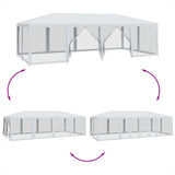 Party Tent with 12 Mesh Sidewalls White 8x4 m HDPE 4010071