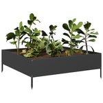 ZNTS Garden Raised Bed Black 100x100x33.5 cm Steel 851024