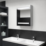 LED Bathroom Mirror Cabinet Concrete Grey 50x14x60 cm 326479