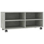 TV Cabinet with Castors Concrete Grey 90x35x35 cm Engineered Wood 800184