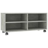TV Cabinet with Castors Concrete Grey 90x35x35 cm Engineered Wood 800184