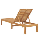 Sun Lounger Teak Solid Teak Wood Standard Adjustable Armrests 316171