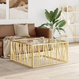 ZNTS Coffee Table 100x100x50 cm Stainless Steel and Glass 350066