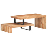 ZNTS 2 Piece Coffee Table Set Solid Acacia Wood 320394
