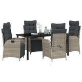 Garden Dining Set with Cushion 5 pcs Light Grey Poly Rattan 3380571
